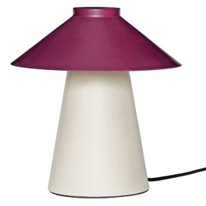 Béžovo-fialová kovová stolní lampa Hübsch Chipper  - Výška26 cm- Průměr stínidla 25 cm