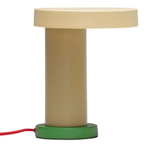 Zelená kovová stolní LED lampa Hübsch Magic  - Výška25 cm- Průměr stínidla 20 cm