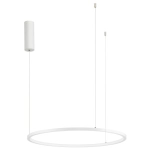 Bílé kovové závěsné LED světlo Nova Luce Tarquin 60 cm  - Výška200 cm- Průměr 60 cm