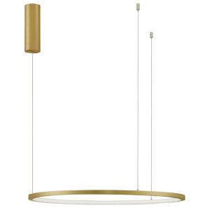 Zlaté kovové závěsné LED světlo Nova Luce Tarquin 60 cm  - Výška200 cm- Průměr 60 cm