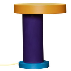 Žluto-fialová kovová stolní LED lampa Hübsch Magic  - Výška25 cm- Průměr stínidla 20 cm