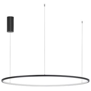 Černé kovové závěsné LED světlo Nova Luce Tarquin 100 cm  - Výška200 cm- Průměr 100 cm