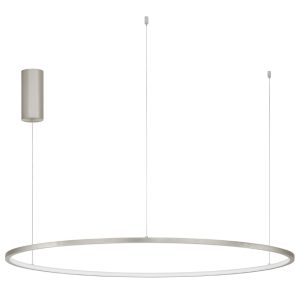 Stříbrné kovové závěsné LED světlo Nova Luce Tarquin 100 cm  - Výška200 cm- Průměr 100 cm