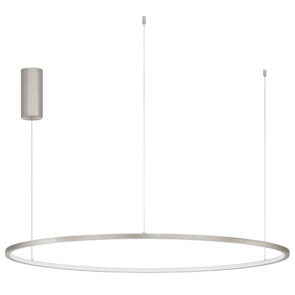 Stříbrné kovové závěsné LED světlo Nova Luce Tarquin 100 cm  - Výška200 cm- Průměr 100 cm