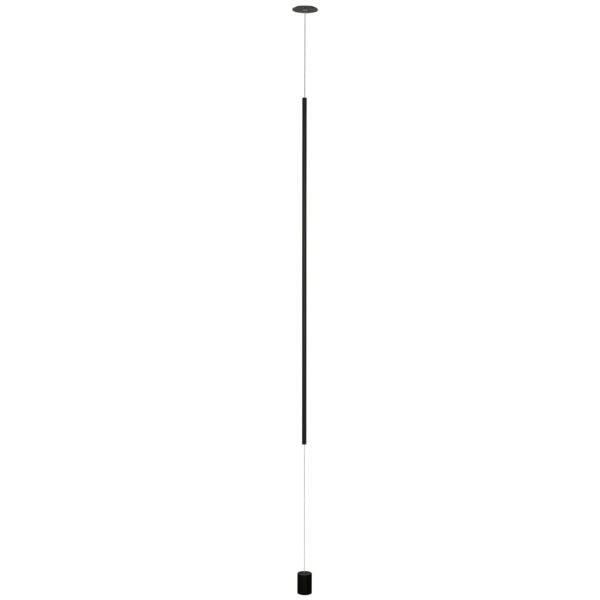 Černé kovové závěsné LED světlo Nova Luce Elettra 9 cm  - Výška300 cm- Průměr základny 9 cm