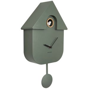 Present time Zelené nástěnné hodiny Birdie  - Výška41 cm- Šířka 21