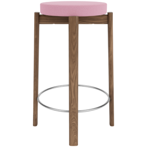 Audo CPH Růžová čalouněná barová židle AUDO PASSAGE 66 cm  - Výška66 cm- Celková šířka 46 cm