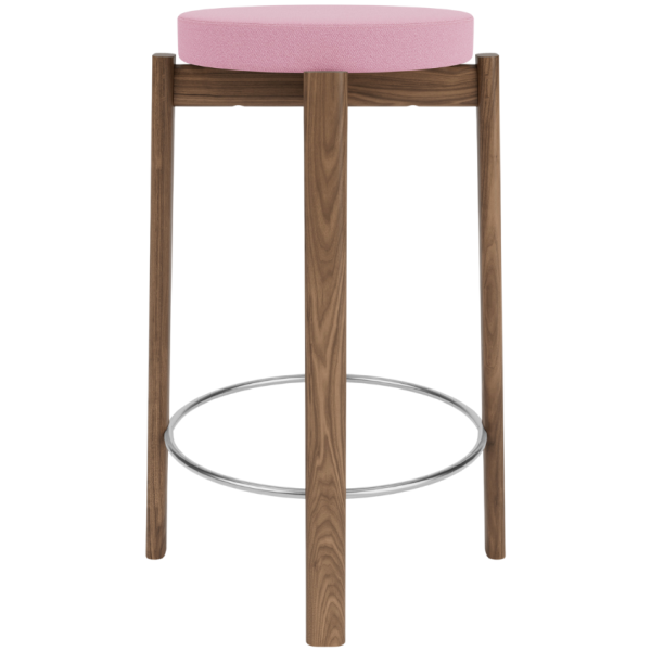 Audo CPH Růžová čalouněná barová židle AUDO PASSAGE 66 cm  - Výška66 cm- Celková šířka 46 cm