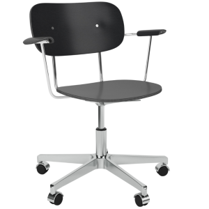 Audo CPH Černo-stříbrná dubová kancelářská židle AUDO CO s područkami  - Výška78