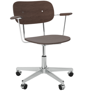 Audo CPH Hnědo-stříbrná dubová kancelářská židle AUDO CO s područkami  - Výška78