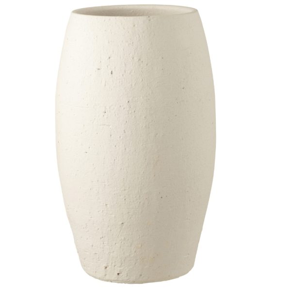 Bílá keramická váza J-line Elica 50 cm  - Výška50 cm- Průměr 28 cm