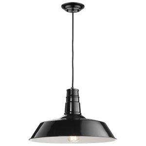 Černé kovové závěsné světlo Nova Luce Osteria 46 cm  - Výška115 cm- Průměr 46 cm