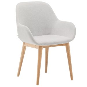 Béžová čalouněná jídelní židle Kave Home Konna  - Výška83 cm- Šířka 59 cm