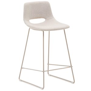 Béžová čalouněná barová židle Kave Home Zahara 65 cm  - Výška89 cm- Šířka 47 cm