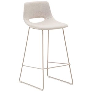 Béžová čalouněná barová židle Kave Home Zahara 76 cm  - Výška98 cm- Šířka 47 cm