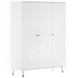 Bílá lakovaná šatní skříň Vipack Billy 200 x 150 cm  - Výška200 cm- Šířka 150 cm