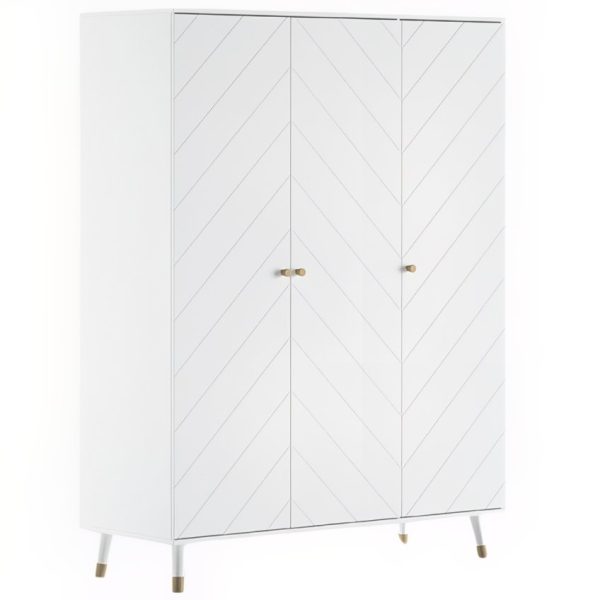 Bílá lakovaná šatní skříň Vipack Billy 200 x 150 cm  - Výška200 cm- Šířka 150 cm