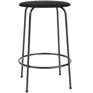 Audo CPH Černá čalouněná barová židle AUDO AFTEROOM 65 cm  - Výška65 cm- Celková šířka 48 cm