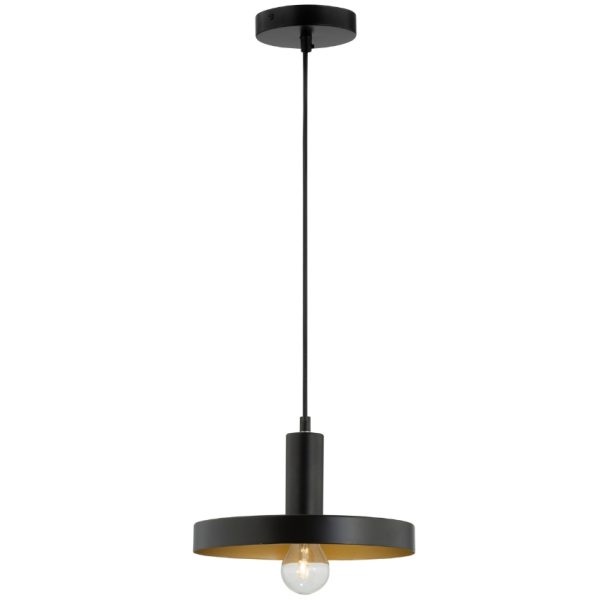 Černé kovové závěsné světlo Nova Luce Garni 25 cm  - Výška120 cm- Průměr 25 cm