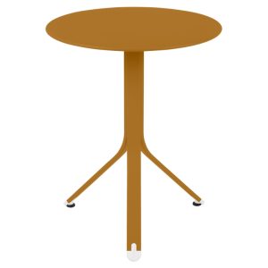 Hnědý kovový stůl Fermob Rest'O 60 cm  - Průměr60 cm- Výška 74 cm