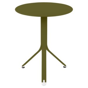 Zelený kovový stůl Fermob Rest'O 60 cm - odstín pesto  - Průměr60 cm- Výška 74 cm
