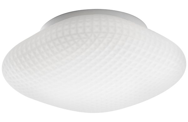 Bílé skleněné stropní světlo Nova Luce Sens 25 cm  - Výška11 cm- Průměr 25 cm