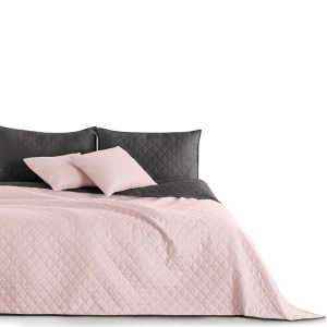 DecoKing Přehoz na postel Axel růžová/ocelová