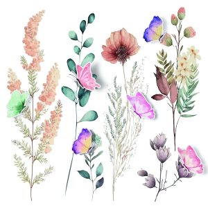 Samolepící dekorace Watercolor Flowers