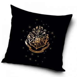 Carbotex Povlak na polštářek 40x40 cm - Harry Potter Erb Bradavic Gold  - BarvaBéžové- Materiál Polyester