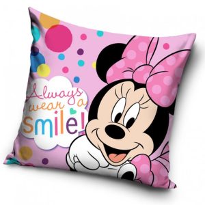 Carbotex Povlak na polštářek 40x40 cm - Minnie Always Smile  - BarvaRůžové- Zapínání Zip