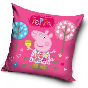 TipTrade Povlak na polštářek 40x40 cm - Prasátko Pepina vítězí  - MateriálPolyester- Barva Růžové