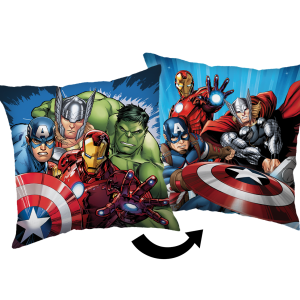 Jerry Fabrics Dekorační polštářek 40x40 cm - Avengers "Heroes 03"  - BarvaModré- Barva Červené