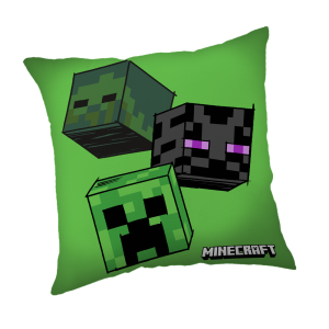 Jerry Fabrics Dekorační polštářek 40x40 cm - Minecraft "The Mobs"  - BarvaZelené- Materiál Polyester