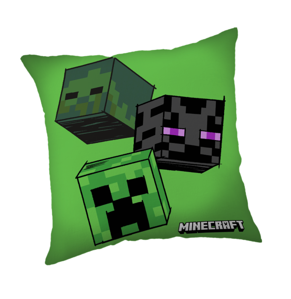 Jerry Fabrics Dekorační polštářek 40x40 cm - Minecraft "The Mobs"  - BarvaZelené- Materiál Polyester