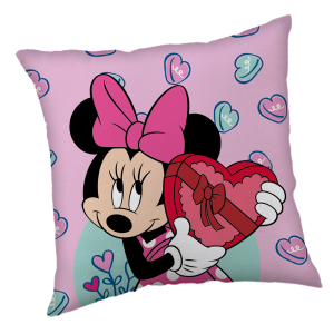 Jerry Fabrics Dekorační polštářek 40x40 cm - Minnie "Purple"  - MateriálPolyester- Barva Růžové