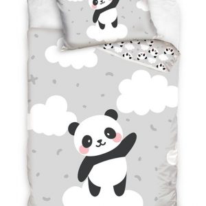 TipTrade Povlečení do postýlky 100x135 + 40x60 cm - Panda na obláčku  - MateriálBavlna- Zapínání Zip