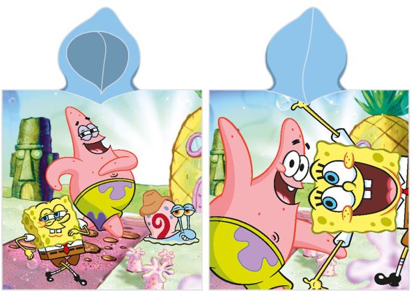 Carbotex Dětské pončo 55x110 cm - Sponge Bob a Patrick  - MateriálBavlna- Materiál Froté