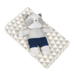 Babymatex Deka DAVID 75x100 cm - Šedá s hračkou Panda  - BarvaBílé- Materiál Polyester