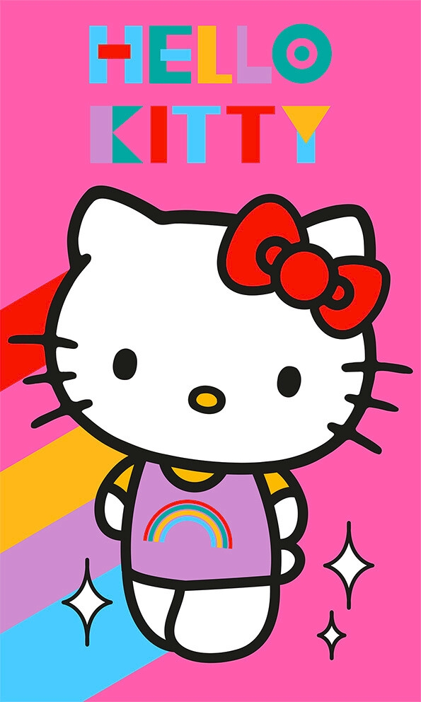 Carbotex Bavlněný froté ručníček 30x50 cm -  Hello Kitty Rainbow  - MateriálBavlna- Materiál Froté