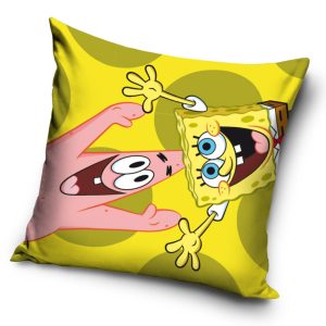 TipTrade Povlak na polštářek 40x40 cm - Sponge Bob a Patrik žlutý  - BarvaŽluté- Materiál Polyester