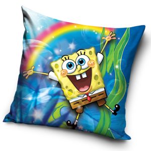 TipTrade Povlak na polštářek 40x40 cm - Sponge Bob a duha  - BarvaModré- Materiál Polyester