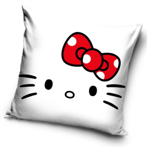 Carbotex Povlak na polštářek 40x40 cm - Hello Kitty Red Bow  - BarvaBílé- Gramáž 190 g/m2