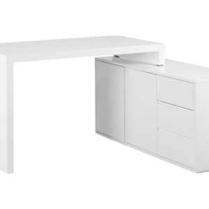 Office 360 Bílý designový kancelářský set Loft  - Výška61/75 cm- Šířka 120/120 cm