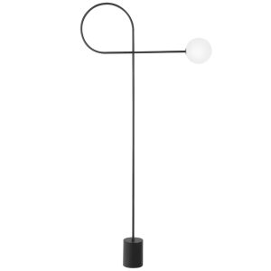 Černá kovová stojací lampa Nova Luce Dedalo 150 cm  - Výška150 cm- Průměr základny 10 cm