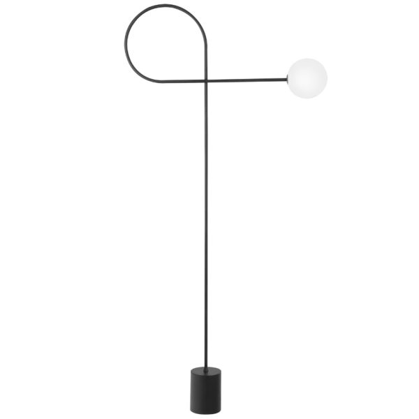 Černá kovová stojací lampa Nova Luce Dedalo 150 cm  - Výška150 cm- Průměr základny 10 cm