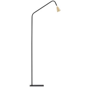 Černá kovová stojací lampa Nova Luce Geko 157 cm  - Výška157 cm- Průměr stínidla 7