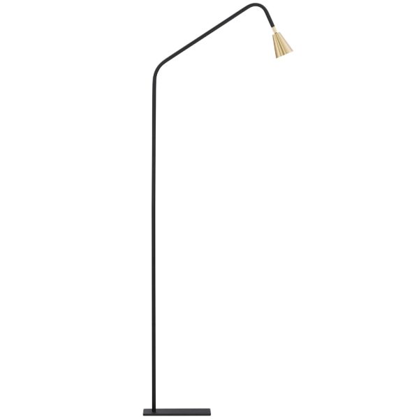 Černá kovová stojací lampa Nova Luce Geko 157 cm  - Výška157 cm- Průměr stínidla 7