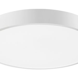 Bílé kovové stropní LED světlo Nova Luce Hadon 40 cm  - Výška5 cm- Průměr 40 cm