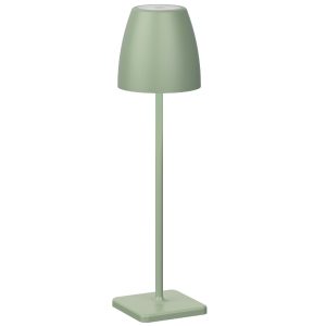 Zelená kovová nabíjecí stolní LED lampa Nova Luce Colt M  - Výška38 cm- Průměr stínidla 11 cm