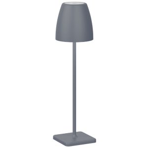 Šedá kovová nabíjecí stolní LED lampa Nova Luce Colt M  - Výška38 cm- Průměr stínidla 11 cm